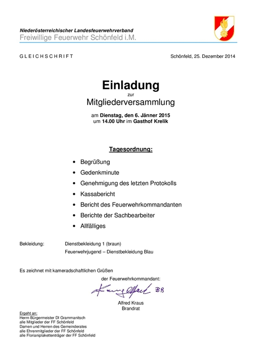 Mitgliederversammlung 06012015