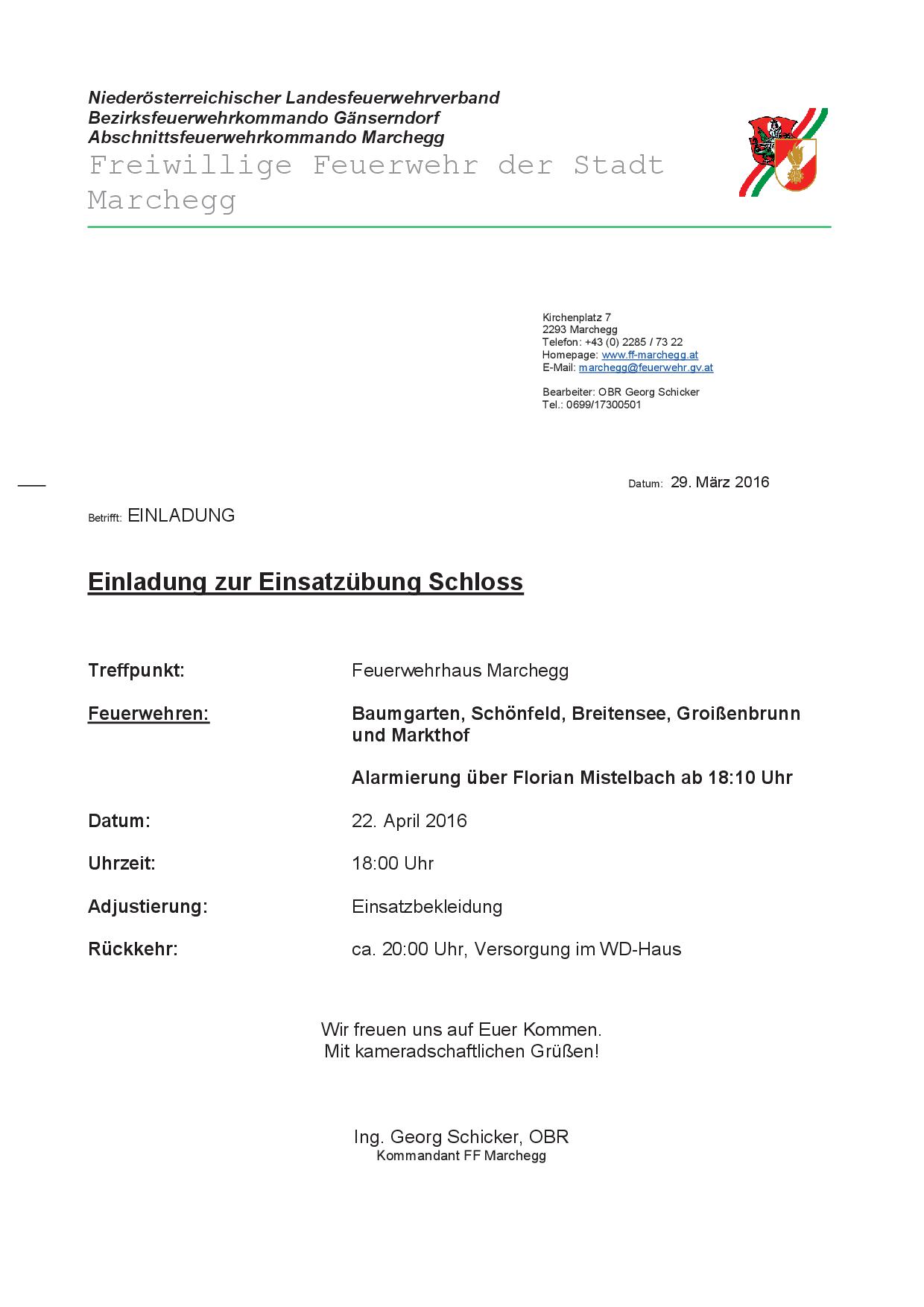 Einsatzübung Schloss